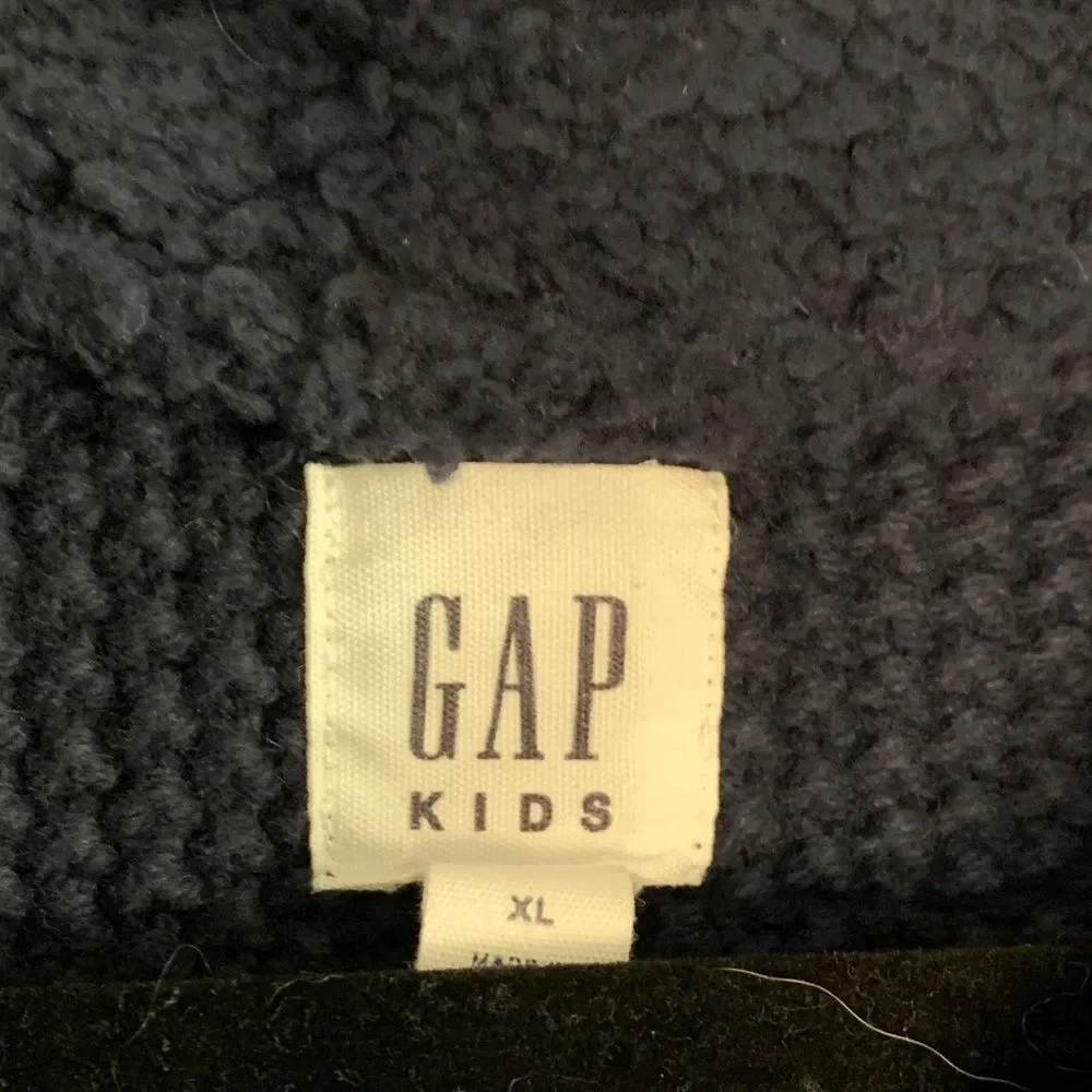GAP boys XL Dark Blue Cable Knit Crewneck Sweater wool blend